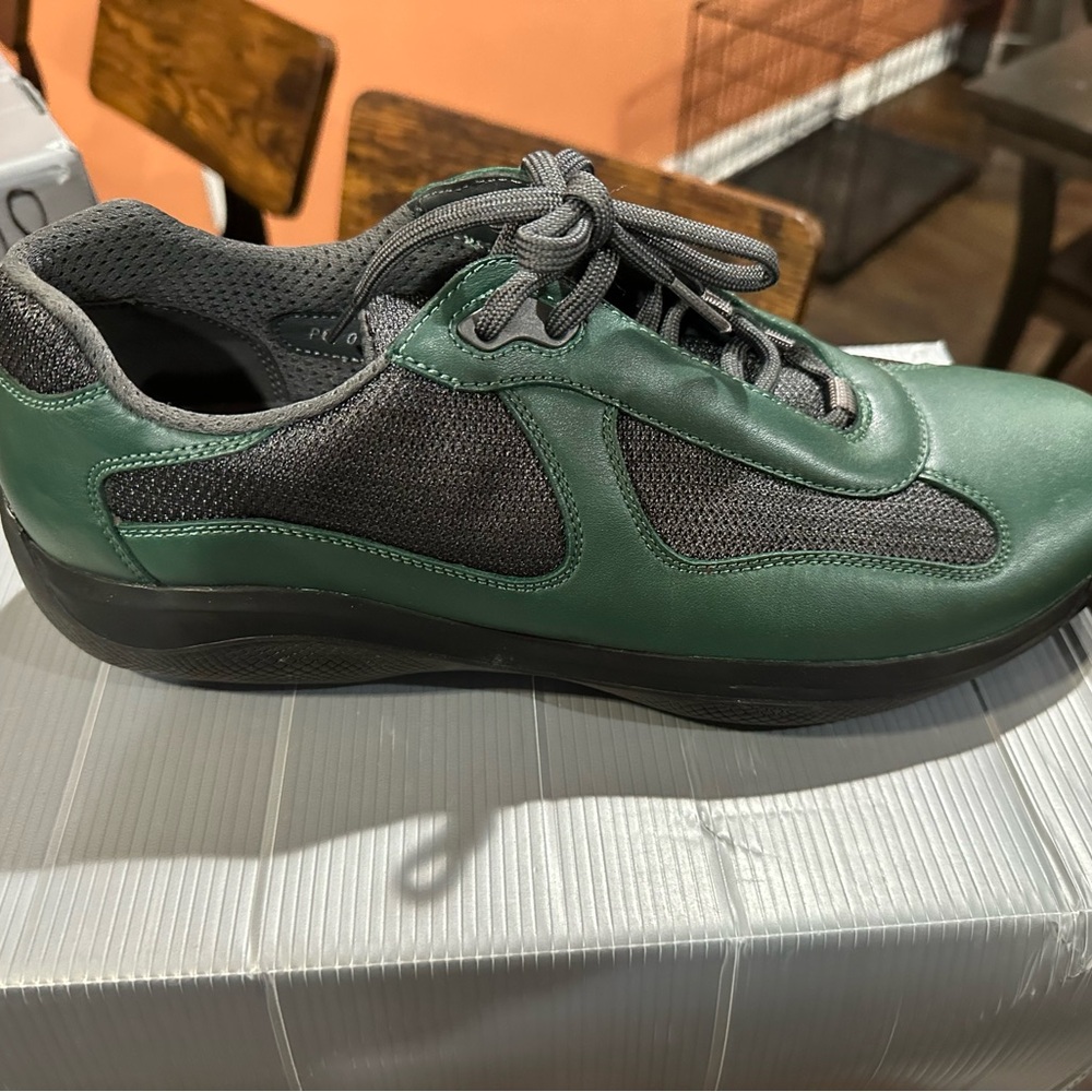 Prada Green and Gray Men's Sneakers